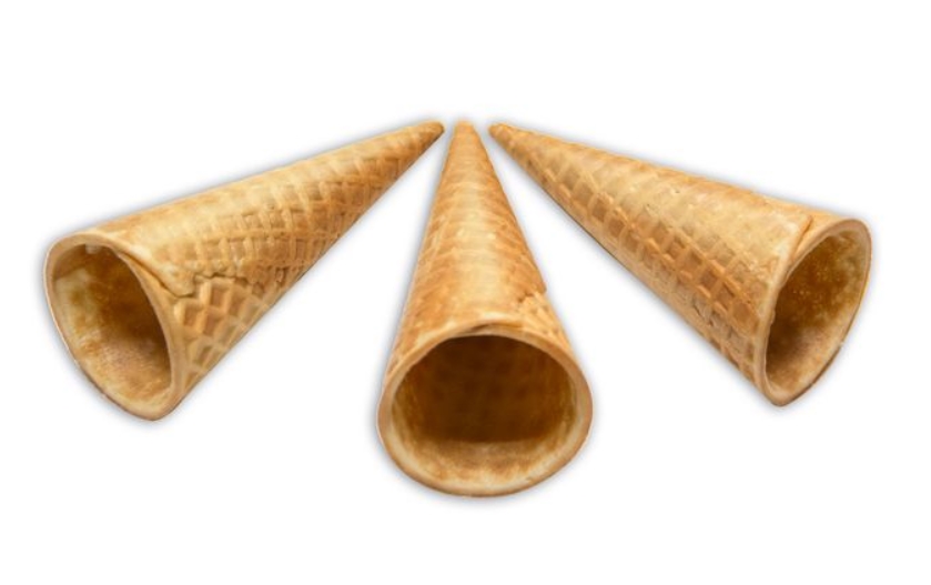 Крученый сахарный вафельный рожок с ровным краем 110 мм